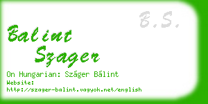 balint szager business card